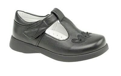 Girls T-Bar Shoe in Black Matt (Size 6 to 12) (RCSC732A)