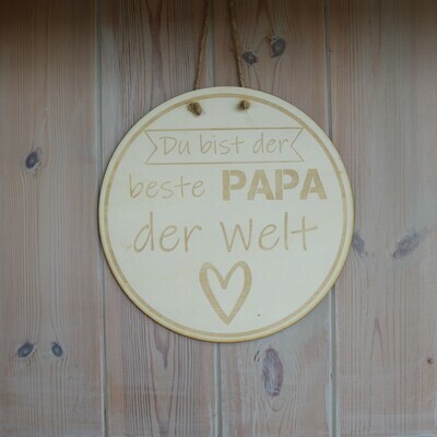 Wooden Plate "Best dad of the World"