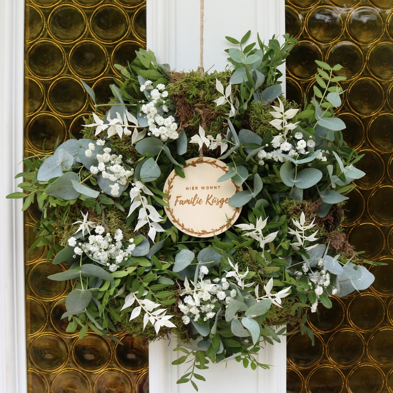 Door wreath pistachio "White"