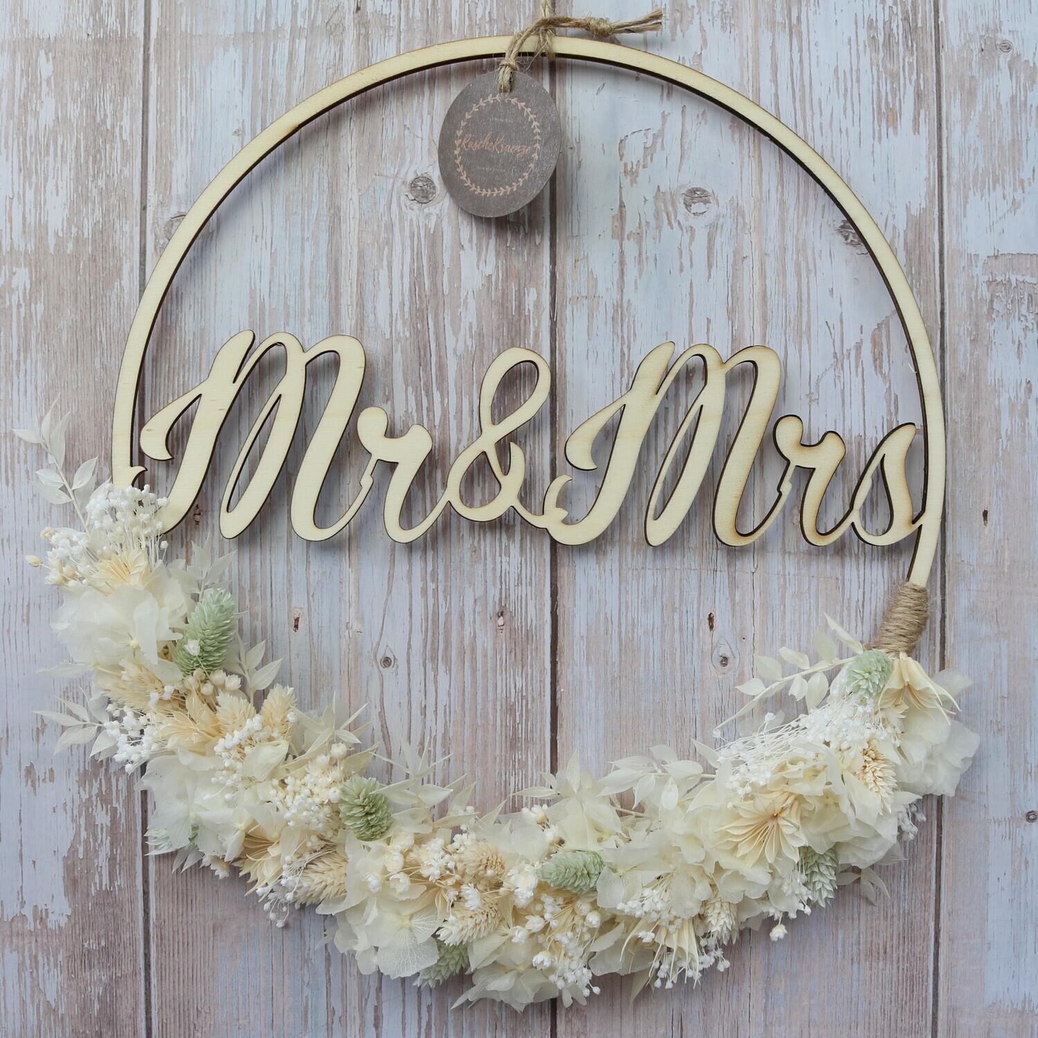 Personalisierter Hochzeitskranz Mr & Mrs