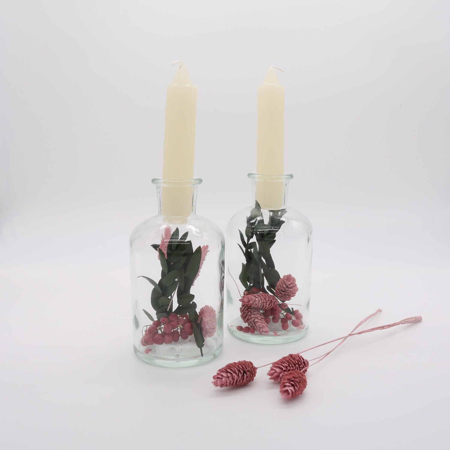 Set of candlesticks with tapered candle "Nature"
