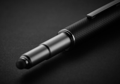 Design 05 Ballpoint pen - checkered matte, black lacquered, fittings platinum plated