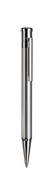 Design 04 Ballpoint pen - cap and barrel AG925 stripe guilloché, fittings platinum plated