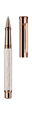 Design 04 Rollerball _ barrel wave white fittings rosé gold plated