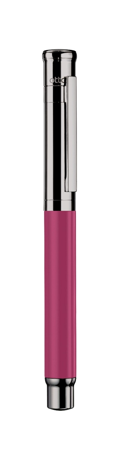 Design 04 Fountain Pen - carmine rose shiny lacquered, ruthenium plated