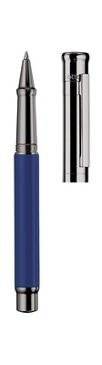 Design 04 Rollerball - barrel cornflower blue shiny lacquered, cap and fittings ruthenium plated