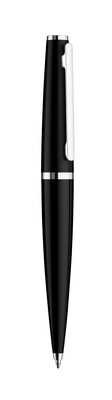 Design 06 Ballpoint pen, black shiny, fittings platinum plated
