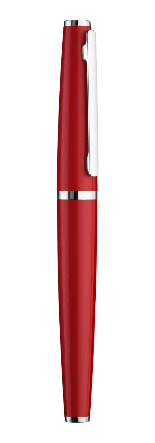 Design 06 Fountain pen M, red shiny, fittings platinum plated