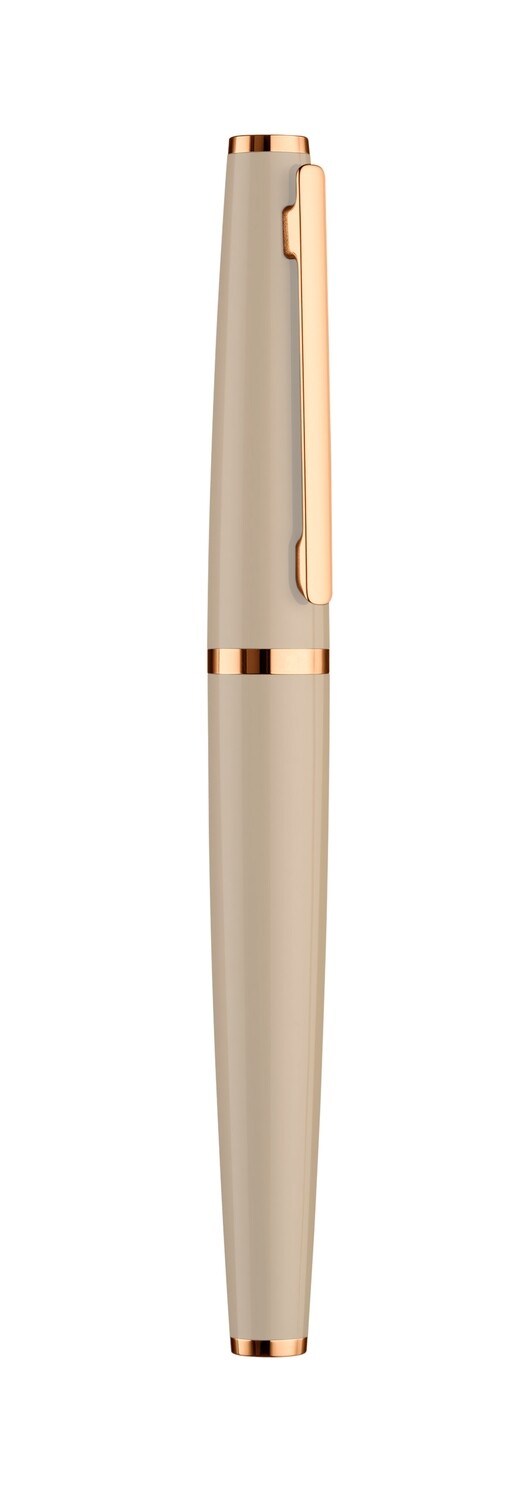 Design 06 Fountain pen M, sand shiny, fittings roségold plated