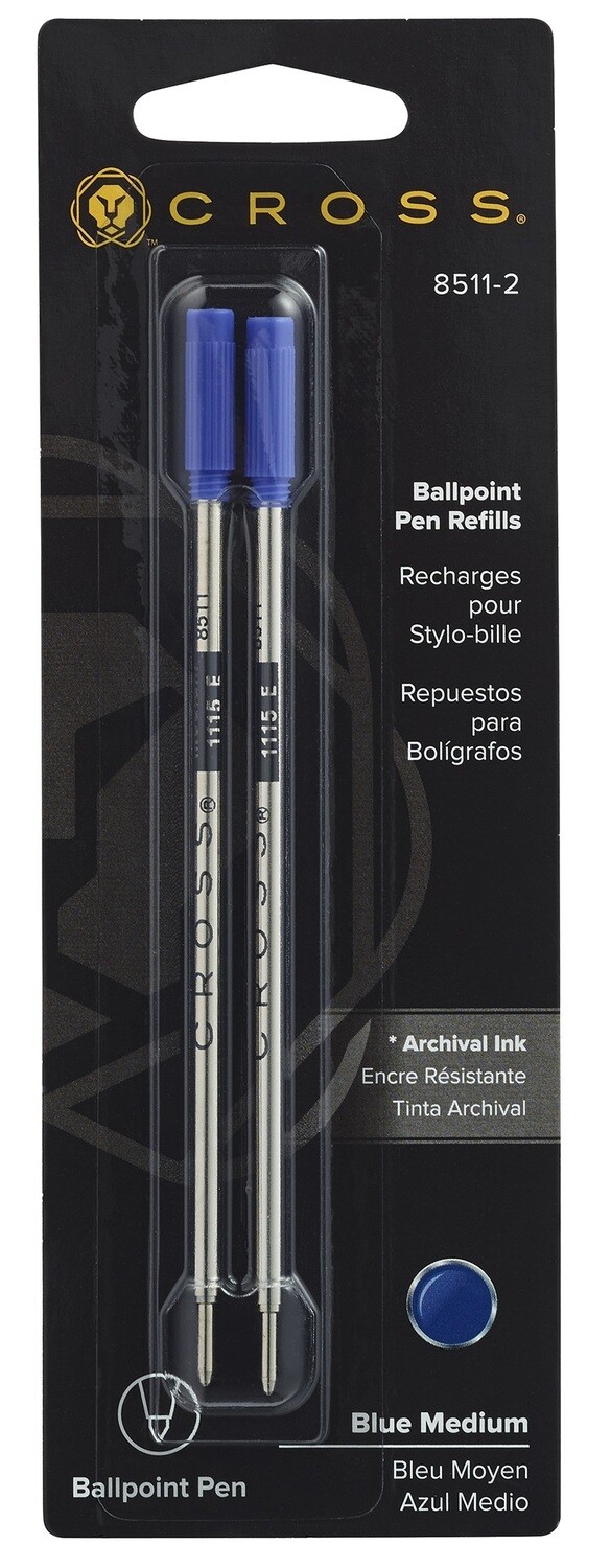 Ballpoint Pen Refill - Blue - Medium -Dual Pack