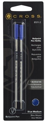 Ballpoint Pen Refill - Blue - Medium -Dual Pack