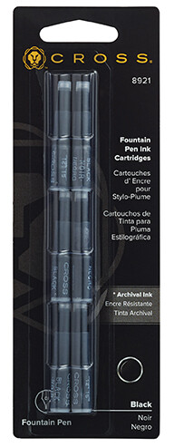 Fountain Pen Ink Cartridge - Black (six per card)