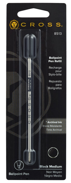 Ballpoint Pen Refill - Black - Medium - Packaged One Per Card