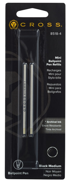 Mini Ballpoint Pen Refill - Black - Medium - Dual Pack