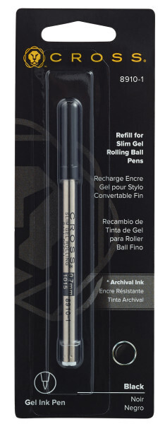 Slim Gel Rollerball Pen Refill - Black - Single Pack