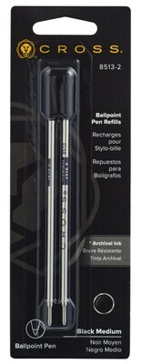 Ballpoint Pen Refill - Black - Medium -Dual Pack