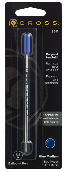 Ballpoint Pen Refill - Blue - Medium - Packaged One Per Card