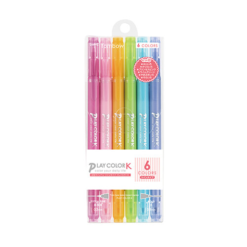Play Color Double-Sided Marker Pen 6 Color Set