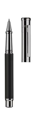 Design 04 Rollerball - barrel black matt lacquered, cap and fittings ruthenium plated