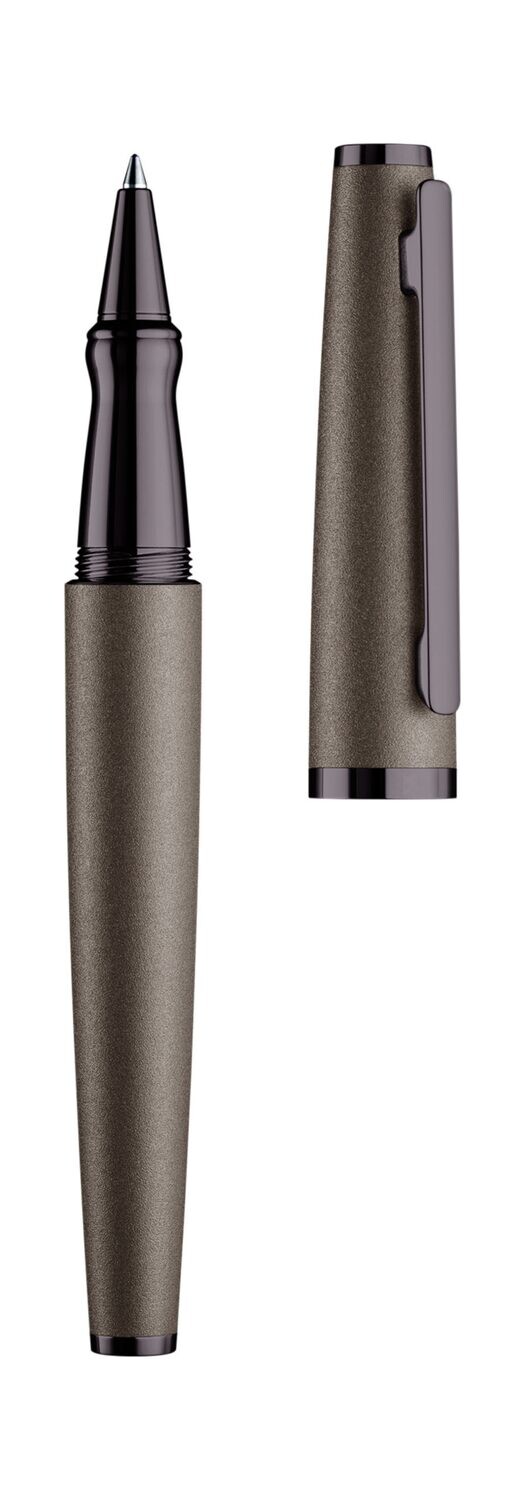 Design 06 Rollerball ash grey matt, fittings pvd coated