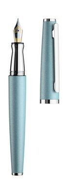 Design 06 Fountain pen M, arctic blue matt, fittings platinum plated