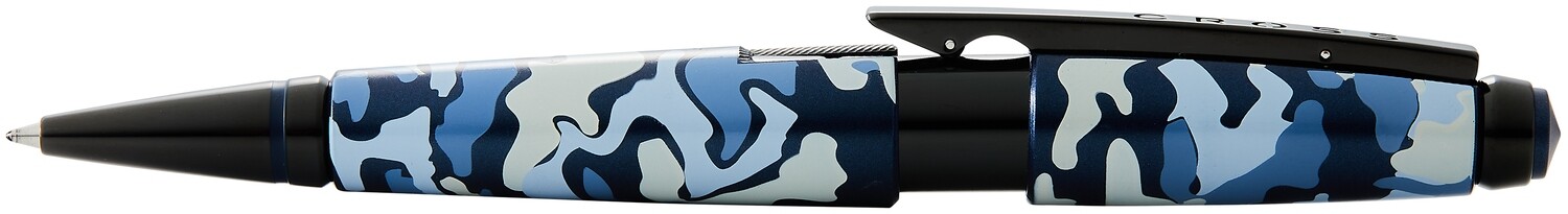 Cross Edge Blue Camo Print on Edge Rolling ball Pen with PVD appointments