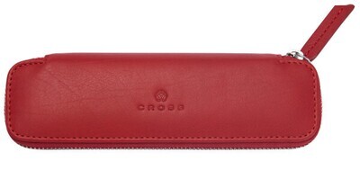 Crimson Leather Double Pen Case