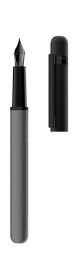 Design 03 Fountain Pen - Matt black, darkgrey lacquered/ ruthenium &amp; PVD coated