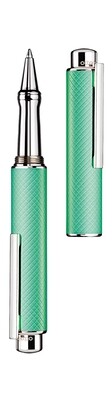 Design 05 Ballpoint Pen - square matt, mint lacquered with platinum plated
