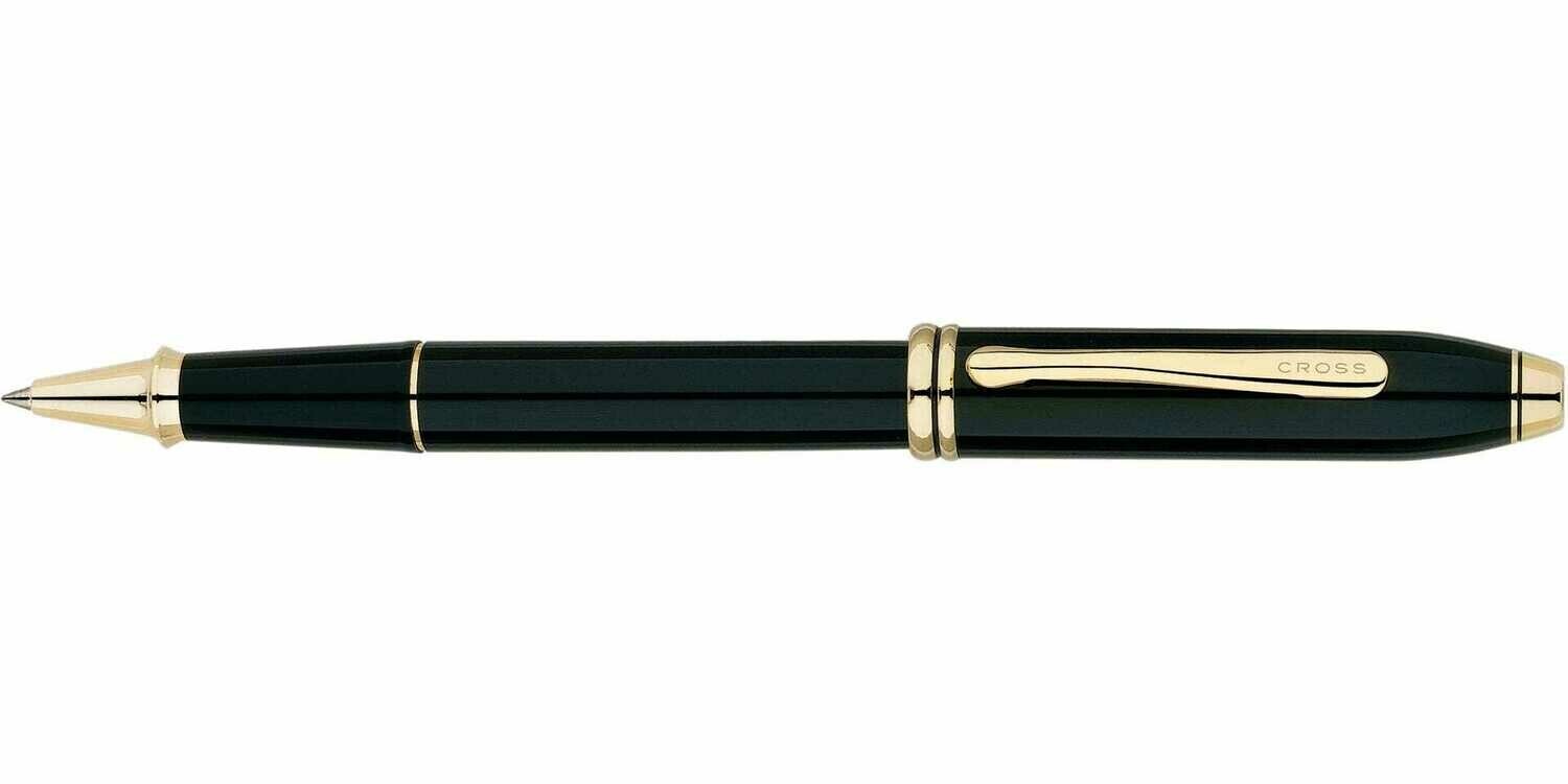 Cross  TOWNSEND Rollerball Pen - СОЁМБО Black lacquer/23KT Gold Plated Appointments