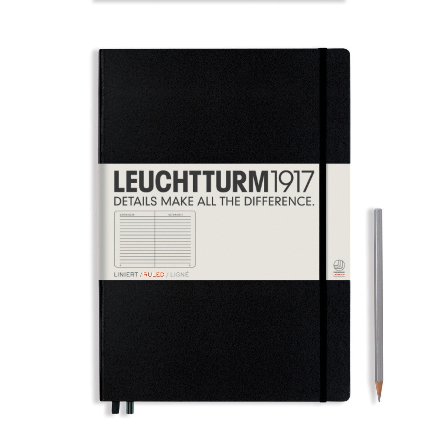Black, Master Slim (A4+), 123 pages, ruled