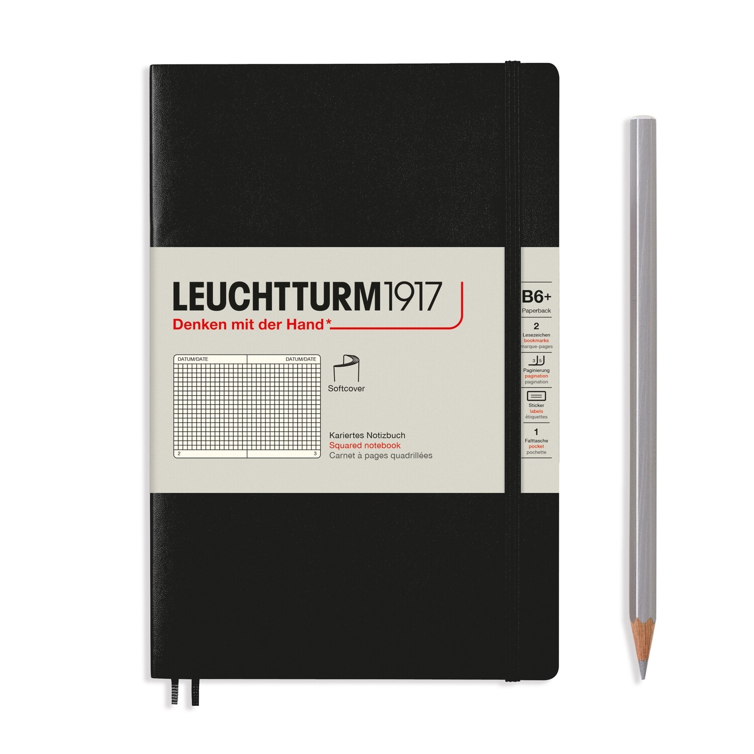 Black, Softcover, Paperback (B6+), 123 pages, squared