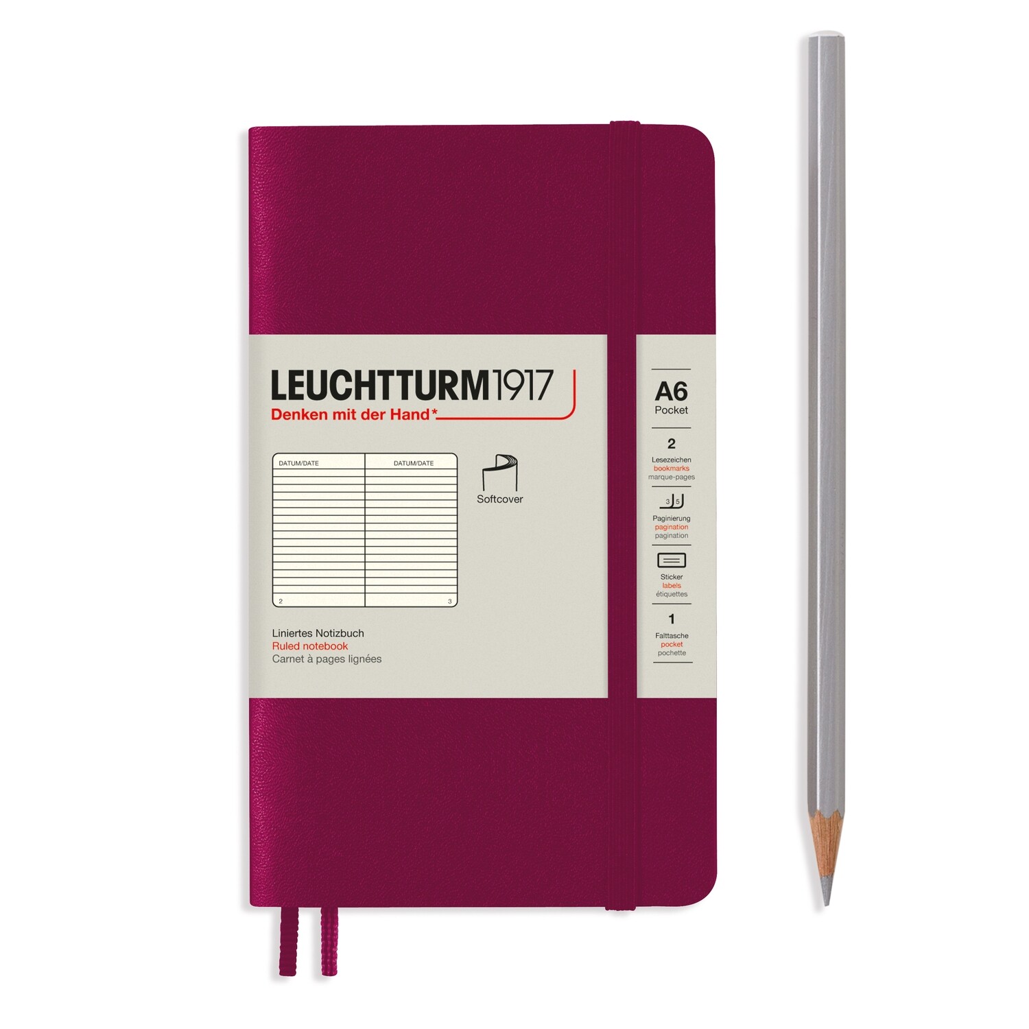 Port Red, Softcover, Pocket (A6), 123 pages, ruled