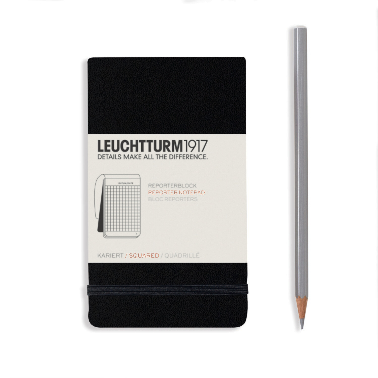 Black, Notepad, Pocket (A6), 184 pages, squared