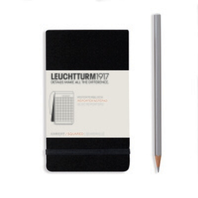 Black, Notepad, Pocket (A6), 184 pages, squared