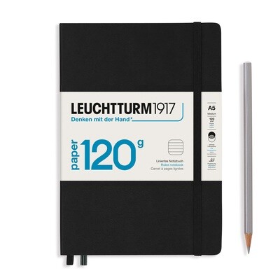Black, 120G Edition notebook, Medium (A5), 203 pages