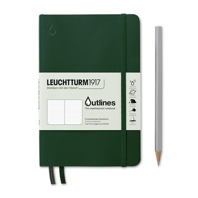 Walden Green, Outlines notebook, Paperback (B6+), 150 g/m² nautical chart paper, 89 p., dotted
