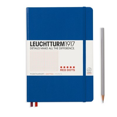 Royal Blue, Red Dots Edition, Notebook Medium (A5), Hardcover, 251 numbered pages, Dotted
