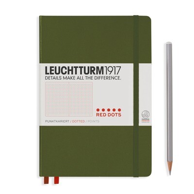 Army, Red Dots Edition, Notebook Medium (A5), Hardcover, 251 numbered pages, Dotted