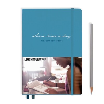 Nordic Blue, Some Lines A Day, 5-Year-Book, Medium (A5), 80 g/m² paper