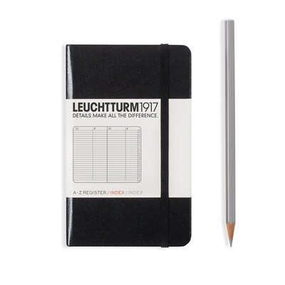 Black, Address book, Pocket (A6), 100 g/m² paper