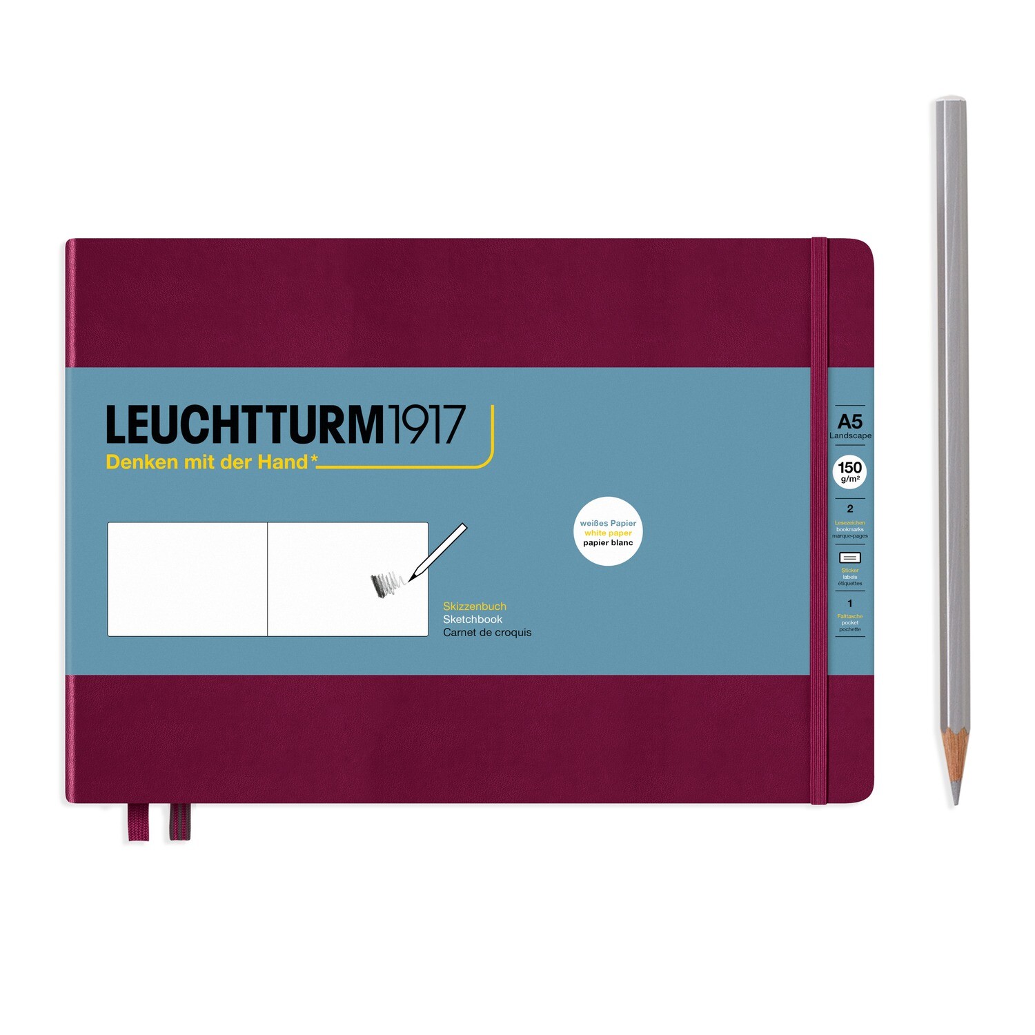 Port Red, Sketchbook Medium Landscape (A5), 112 pages, 150g/m² paper, plain