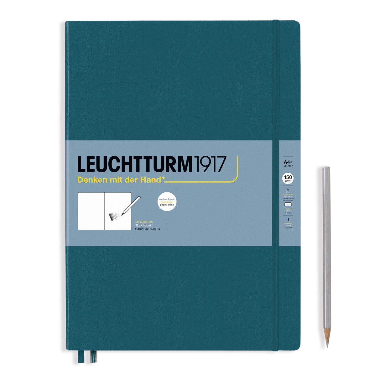 Pacific Green, Sketchbook Master (A4+), 112 pages, 150g/m² paper, plain