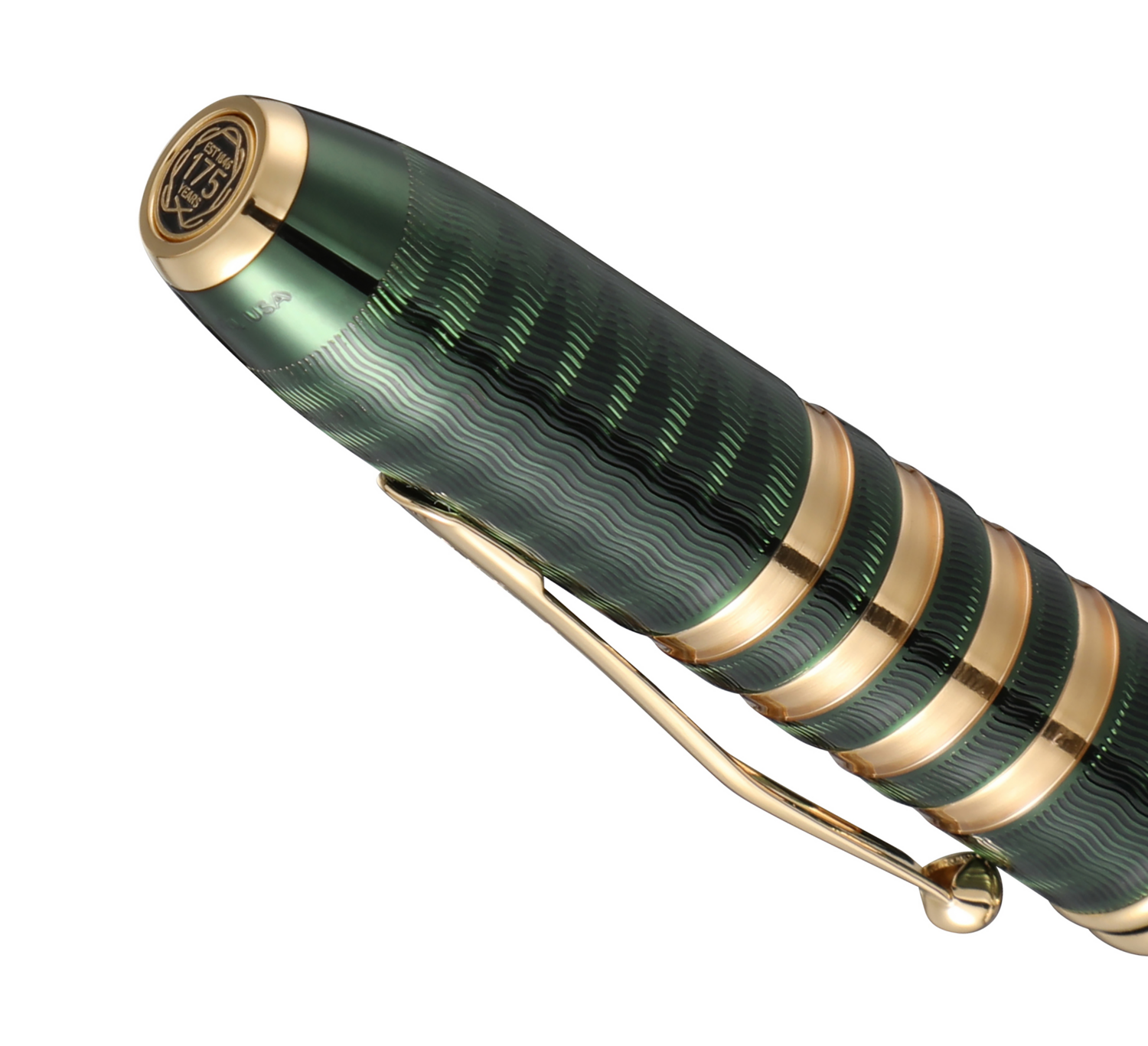Townsend 175th Anniversary Rolling Ball Pen - Green Lacquer with 23ct gold appointments