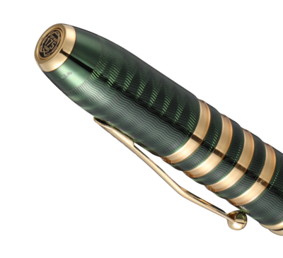 Townsend 175th Anniversary Rolling Ball Pen - Green Lacquer with 23ct gold appointments