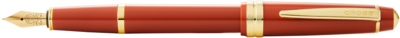 Rich Amber lacquer Fountain Pen with gold plate appointments - Medium Nib
