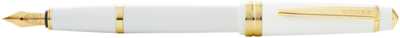 Rich White lacquer Fountain Pen with gold plate appointments - Medium Nib