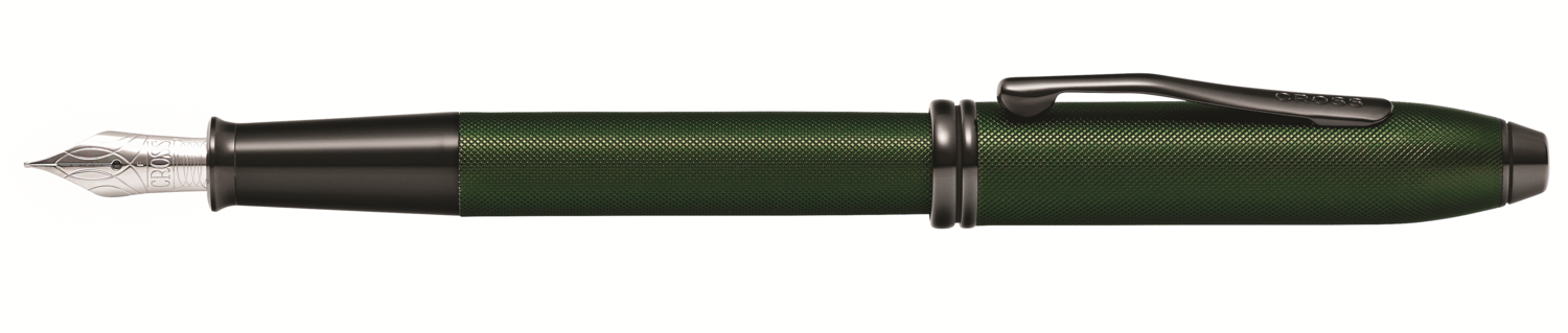 Townsend Matte Green PVD Micro-knurl Fountain Pen