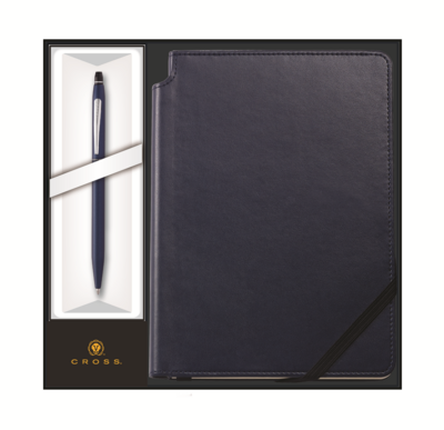 Cross Click Midnight Blue Ballpoint Pen with Midnight Blue Journal Gift Set