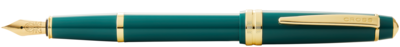 Rich Green lacquer Fountain Pen with gold plate appointments - Medium Nib
